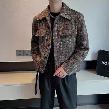 Мужское пальто, мужская осенняя одежда, новый модный бренд, высококачественная свободная куртка, мужской топ с лацканами M