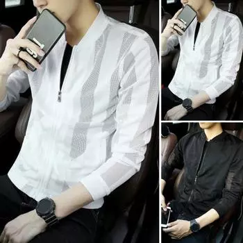 Мужское пальто на молнии, солнцезащитный крем, свободное, отличная вентиляция, уличное пальто, мужская одежда XL белый