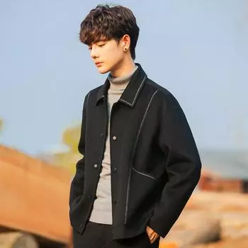 Мужское пальто осенне-зимнее шерстяное пальто короткая толстая кашемировая куртка High Sense S