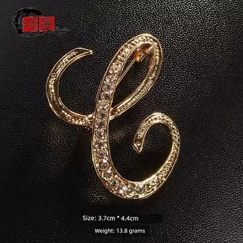 Мужское пальто с английской буквой, изящная брошь для личности Letter C Gold