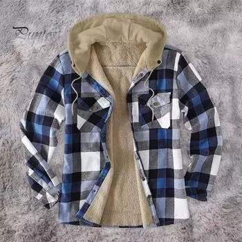 Мужское пальто с капюшоном, длинными рукавами, завязками, клетчатым принтом, карманами, застежкой на пуговицы, плюшевой подкладкой, спортивное пальто XL жёлтый