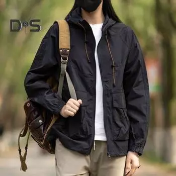 Мужское пальто с капюшоном и шнурком, с длинным рукавом, солнцезащитное пальто с карманами с клапанами, однотонная верхняя одежда на молнии для пар XL серый