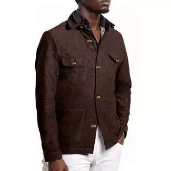 Мужское пальто с лацканами, длинными рукавами, карманами-клапанами, куртка, пальто, однотонное, стандартного кроя, однобортное, осенне-зимняя верхняя одежда S серый