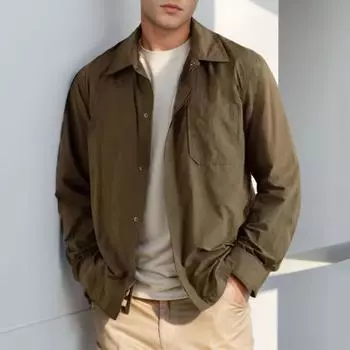 Мужское пальто с лацканами и длинным рукавом, однотонная куртка с пуговицами, весна-осень, ретро, повседневная верхняя одежда S чёрный