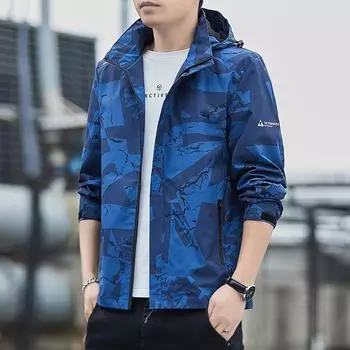 Мужское пальто, весенняя новая модная брендовая куртка для отдыха на открытом воздухе, ветровка, повседневная куртка со съемным капюшоном для мужчин M