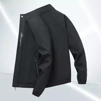 Мужское пальто весна и осень свободная куртка с воротником-стойкой для мальчиков красивая мужская одежда M чёрный