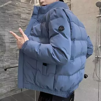 Мужское пальто зимнее новое хлопковое пальто корейский стиль тонкий тренд короткая хлопковая куртка рабочая одежда повседневный пуховик из хлопка 3XL