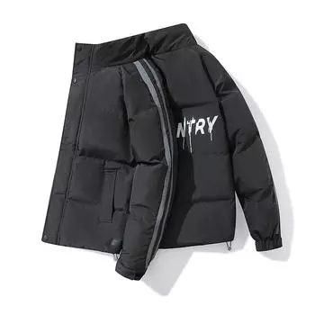 Мужское пальто зимнее новое модное брендовое свободное утолщенное хлопковое пальто мужское теплое пальто для защиты от холода M