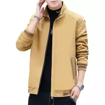 Мужское пальто, зимняя повседневная куртка из чистого хлопка с плюшевым воротником-стойкой L хаки