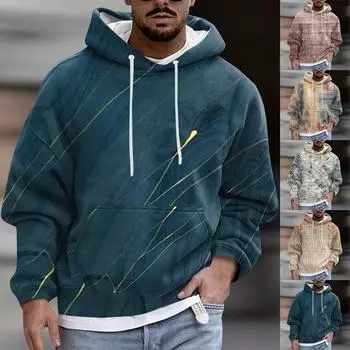 Мужское плюшевое теплое пальто с принтом, флисовый свитер, повседневное пальто, свитер с карманами, осенне-зимнее пальто L бежевый