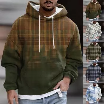 Мужское плюшевое теплое пальто с принтом, флисовый свитер, повседневное пальто, свитер с карманами, осенне-зимнее пальто L