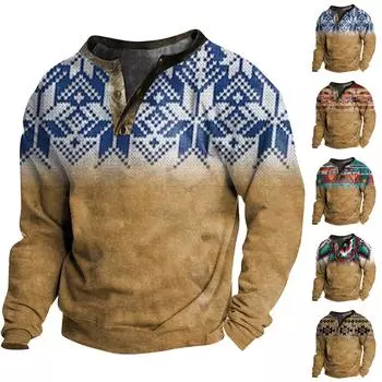 Мужское плюшевое теплое пальто с принтом, флисовый свитер, повседневное пальто, свитер с карманами, осень-зима XXL оранжевый