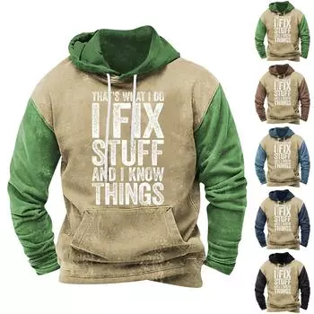 Мужское плюшевое теплое пальто с принтом, флисовый свитер, повседневное пальто, свитер с карманами, осенне-зимнее пальто L чёрный