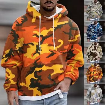 Мужское плюшевое теплое пальто с принтом, флисовый свитер, повседневное пальто, свитер с карманами, осенне-зимнее пальто L бежевый