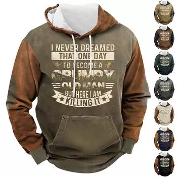 Мужское плюшевое теплое пальто с принтом, флисовый свитер, повседневное пальто, свитер с карманами, осенне-зимнее пальто XXXL коричневый