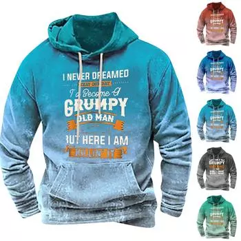 Мужское плюшевое теплое пальто с принтом, флисовый свитер, повседневное пальто, свитер с карманами, осенне-зимнее пальто L чёрный