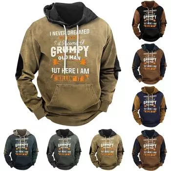 Мужское плюшевое теплое пальто с принтом, флисовый свитер, повседневное пальто, свитер с карманами, осенне-зимнее пальто XL