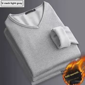 Мужское плюшевое зимнее термобелье - утолщенное, стильное, большого размера XL