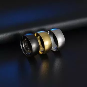 Мужское полированное изогнутое кольцо 8 мм — изящный и элегантный дизайн 8mm; number 7 серебряный