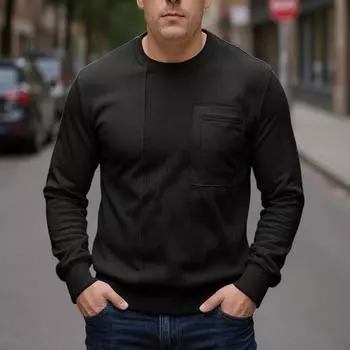 Мужское повседневное худи с круглым вырезом и вставками L