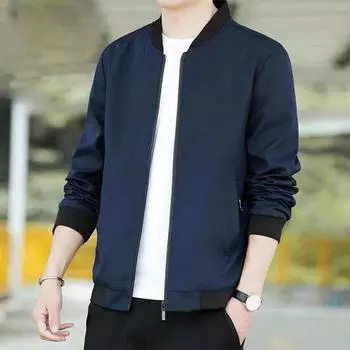 Мужское приталенное пальто, весенне-осенний бейсбольный костюм, повседневный универсальный топ, куртка, модное мужское пальто XL синий