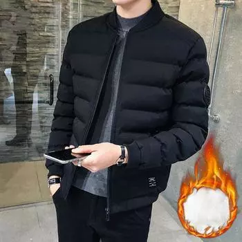 Мужское пуховое пальто из хлопка, зимнее хлопковое пальто, куртка-стеганая, утолщенный повседневный воротник-бейсболка, зимнее воротник-стойка, теплое пальто для мужчин M