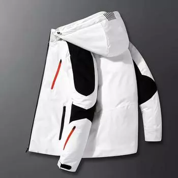 Мужское пуховое пальто с капюшоном, зимнее толстое теплое пальто, качественная белая утиная пуховая куртка, парка бренда Tide 4XL белый