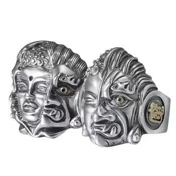 Мужское ретро-кольцо State Tide Semi-Будда из титановой стали, креативное кольцо на палец в стиле национального ветра