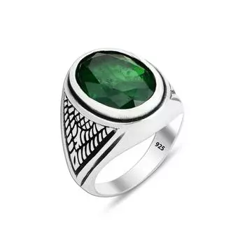Мужское серебряное кольцо с изумрудом и натуральным камнем параиба, турецкие ремесленные украшения ручной работы, уникальный подарок для него, стильное мужское кольцо