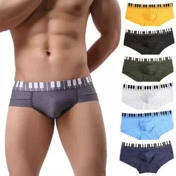 Мужское сетчатое нижнее белье с низкой талией, мягкие дышащие трусики, короткие сексуальные трусы M