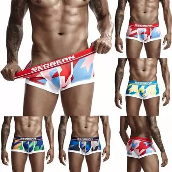 Мужское сексуальное модное нижнее белье с принтом, удобное сексуальное нижнее белье XXL зелёный