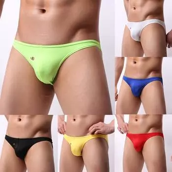 Мужское сексуальное нижнее белье, цветные шорты с выпуклым мешком, трусы L чёрный