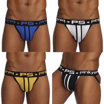 Мужское сексуальное нижнее белье с голыми ягодицами, кожаные трусы, стринги, стринги L