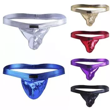 Мужское сексуальное нижнее белье с голыми ягодицами, кожаные трусы, стринги, стринги M