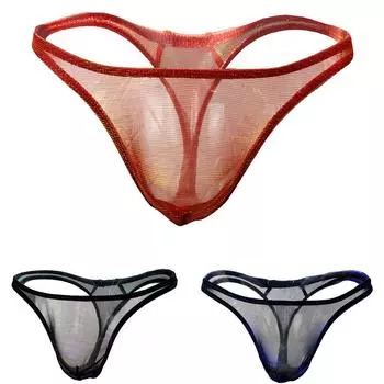 Мужское сексуальное нижнее белье, сетчатое обесцвечивание, стринги, трусики, трусы One Size