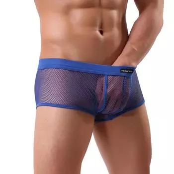 Мужское сексуальное нижнее белье, шорты с буквенным принтом, трусы с выпуклым мешочком L
