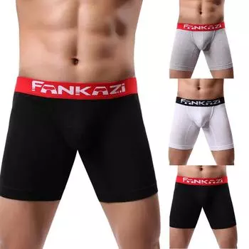 Мужское сексуальное нижнее белье, шорты, трусы, лоскутные хлопковые трусики, мужские трусы XL белый