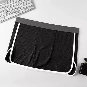 Мужское сексуальное нижнее белье, шорты-боксеры, плавки из искусственного шелка для отдыха, трусы, дышащие брюки с эластичным поясом для вечеринок в честь Дня святого Валентина, домашняя одежда L