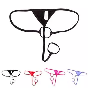 Мужское сексуальное нижнее белье, стринги с двойным кругом, эластичные трусики в стиле бикини с Т-образной спинкой