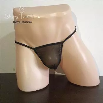 Мужское сексуальное сетчатое белье-стринги Cherry Temptation с эластичным поясом One Size