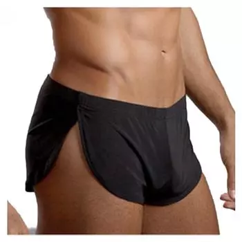 Мужское шелковистое нижнее белье с принтом стрел N2N - 3 пары сексуальных шорт с закругленными краями Extra Large чёрный