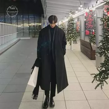 Мужское шерстяное пальто длиной до колена, стиль для зрелых людей, модная немецкая ветровка высокого класса, куртка на осень/зиму. XXXL