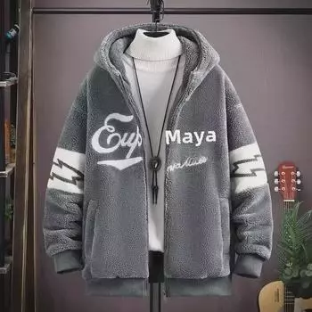 Мужское шерстяное плюшевое флисовое пальто - модная зимняя одежда, утолщенная бархатом, стиль осень/зима M белый