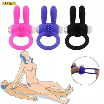 Мужское силиконовое кольцо для пениса кролика, вибратор, кольца для члена, задержка увеличения, стимулятор клитора, вагина, секс-игрушки для взрослых для мужчин, пар, любителей