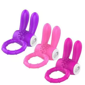 Мужское силиконовое кольцо для пениса кролика, вибратор, кольца для члена, задержка увеличения, стимулятор клитора, вагина, секс-игрушки для взрослых для мужчин, пар, любителей