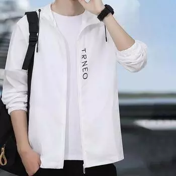 Мужское солнцезащитное пальто с капюшоном, куртка с длинными рукавами, ледяной шелк, застежка-молния, UPF50 +, защита от ультрафиолета, одежда для рыбалки 3XL синий