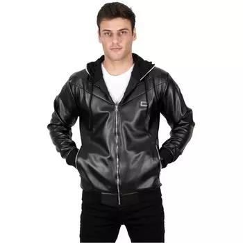 Мужское студенческое пальто DeepSEA из искусственной кожи с капюшоном и молнией 23020688