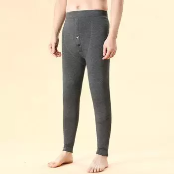 Мужское теплое нижнее белье, колготки с флисовой подкладкой, плюшевые термобрюки, леггинсы, эластичные зимние брюки XL серый