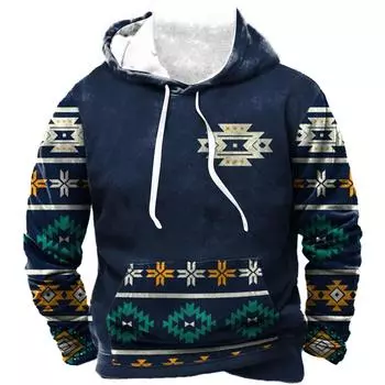 Мужское теплое плюшевое пальто с принтом, флисовый свитер, повседневное пальто, свитер с карманами, зимнее пальто XXL синий