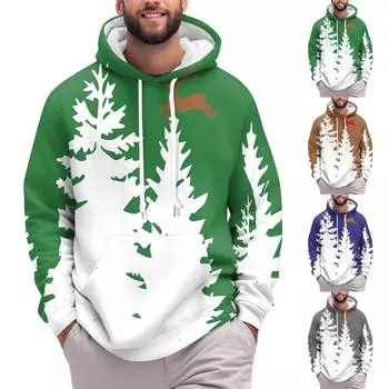 Мужское теплое плюшевое пальто с принтом, флисовый свитер, повседневное пальто, свитер с карманами, зимнее пальто XXXXL кофейный